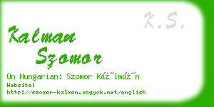 kalman szomor business card